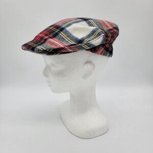 Vintage Harvard Cabbie Union‎ Made In USA Newsboy Cap Med Plaid St. Patricks EUC